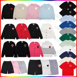 5A Designer Sweater men Women's Korean Fashion Heart Pattern Round Neck Knitwear sweatshirts Luxury Brand Lover A-line Small Red Heart Sweater