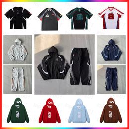 5A New Fashion mens designer hoodie Sportswear supremely jacket Embroidered Patterns Retro Racing Jacket windbreaker hoodie Drawstring Pants Running Pants Set 01