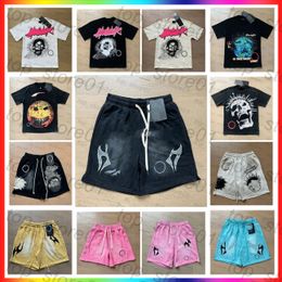 With NFC scan Designer Mens Shorts Letter Graphic Print High Street Vintage Hip Hop Helles Shorts 2026 new Summer Mens Womens Loose Casual Washed Helly Starshorts