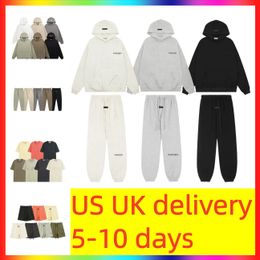 5A Designer Hoodies mens Tracksuit 3D Silicon Reflective Letter essentials shorts Oversized Sweatshirts Casual Sweatpants Couples Loose essential hoodie Set