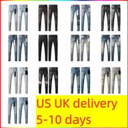 Designer purple jean For Mens jeans Designer purple jeans Trousers Mens purples brands jeans Fashion High Quality Straight Retro Ripped Biker Motorcycle Jean