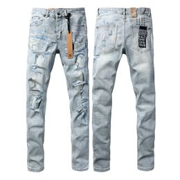 2026 Designer Men's Jeans High Quality Ripped Rock Denim Pants Luxury Straight Retro Biker Skinny Slim Streetwear Fashion Casual Five Pocket Trousers