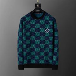 Luxury Mens Knitted Sweater Jacquard Letter Pattern Vintage Hip Hop Casual Sports Long Sleeve Pullover Men Trendy Streetwear Fashion Clothing
