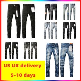 2026 Designer purple jean for mens ksubi jeans high quality pant jeans for men fashion purple jeans ripped denim pants luxury straight retro ripped biker jean 01