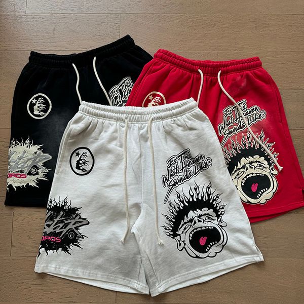 With NFC Scan Designer Men Women Shorts Letter Graphic Print High Street Vintage Hip Hop Style Luxury Summer Trend Beach Shorts Loose Casual Oversized Fit Streetwear